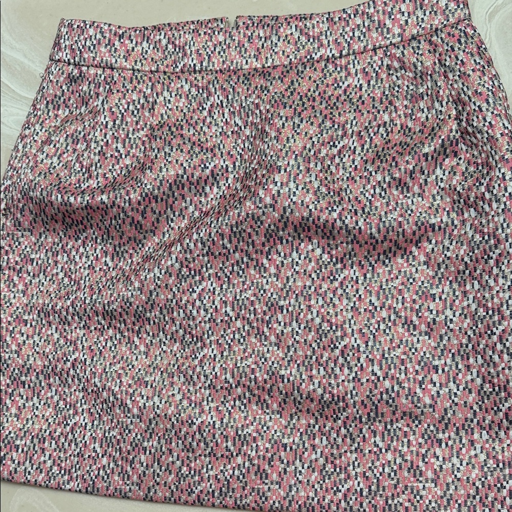 J. crew metallic Pink and White Patterned Women's Skirt -/:;(